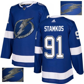 Men's Tampa Bay Lightning #91 Steven Stamkos Blue Fashion Gold Stitched NHL Jersey Men's Tampa Bay Lightning #91 Steven Stamkos Blue Fashion Gold Stitched NHL Jersey