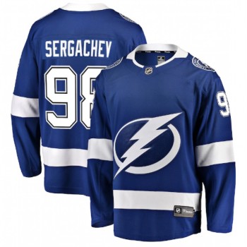 Men's Tampa Bay Lightning #98 Mikhail Sergachev Blue Home Player Stitched Jersey Men's Tampa Bay Lightning #98 Mikhail Sergachev Blue Home Player Stitched Jersey