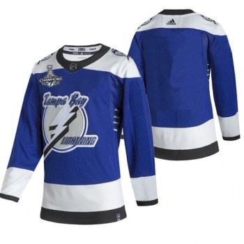 Men's Tampa Bay Lightning Blank 2021 Blue Stanley Cup Champions Reverse Retro Stitched Jersey Men's Tampa Bay Lightning Blank 2021 Blue Stanley Cup Champions Reverse Retro Stitched Jersey
