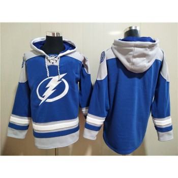 Men's Tampa Bay Lightning Blank Blue Ageless Must-Have Lace-Up Pullover Hoodie Men's Tampa Bay Lightning Blank Blue Ageless Must-Have Lace-Up Pullover Hoodie