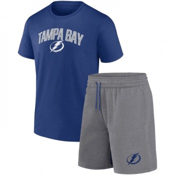 Men's Tampa Bay Lightning Royal/Heather Gray Arch T-Shirt & Shorts Combo Set Men's Tampa Bay Lightning Royal/Heather Gray Arch T-Shirt & Shorts Combo Set