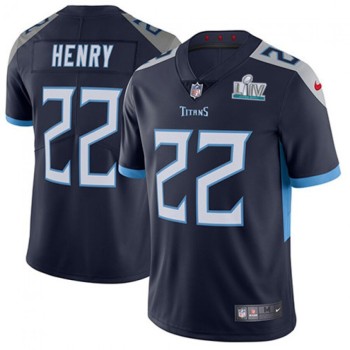 Men's Tennessee Titans #22 Derrick Henry Super Bowl LIV Navy Vapor Untouchable Stitched NFL Jersey Men's Tennessee Titans #22 Derrick Henry Super Bowl LIV Navy Vapor Untouchable Stitched NFL Jersey