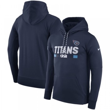 Men's Tennessee Titans Navy Sideline Team Name Performance Pullover Hoodie