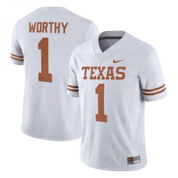 Men's Texas Longhorns #1 Xavier Worthy White Stitched Jersey Men's Texas Longhorns #1 Xavier Worthy White Stitched Jersey