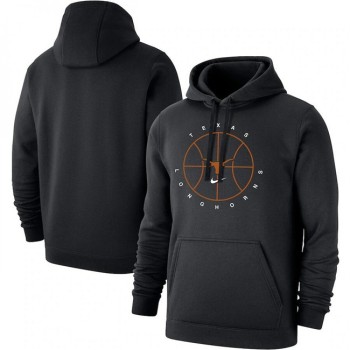 Men's Texas Longhorns Black Basketball Icon Club Fleece Pullover Hoodie Men's Texas Longhorns Black Basketball Icon Club Fleece Pullover Hoodie