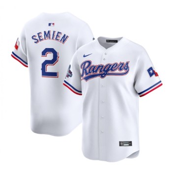 Men's Texas Rangers #2 Marcus Semien White 2023 World Series Champions Stitched Baseball Jersey Men's Texas Rangers #2 Marcus Semien White 2023 World Series Champions Stitched Baseball Jersey