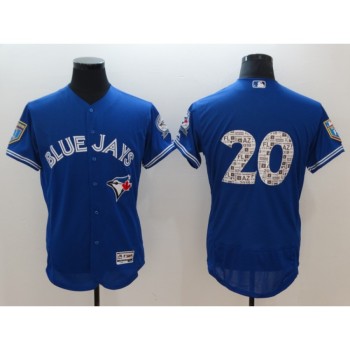 Men's Toronto Blue Jays #20 Josh Donaldson Royal 2018 Spring Training Flexbase Stitched MLB Jersey