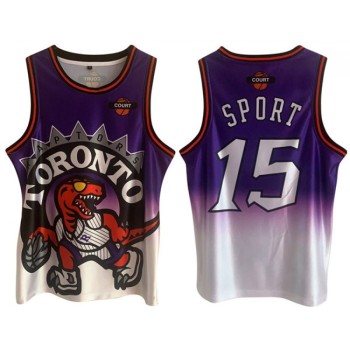 Men's Toronto Raptors #15 Vince Carter Purple/White Print Basketball Jersey