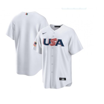 Men's USA Baseball Blank 2023 White World Baseball Classic Stitched Jersey Men's USA Baseball Blank 2023 White World Baseball Classic Stitched Jersey