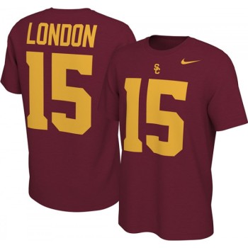 Men's USC Trojans #15 Drake London Red T-Shirt Men's USC Trojans #15 Drake London Red T-Shirt
