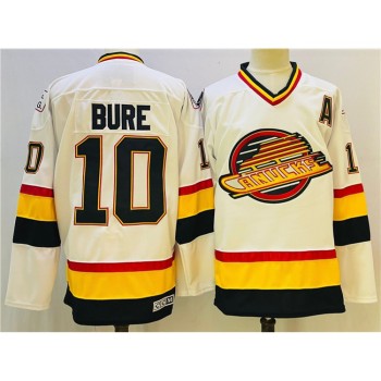 Men's Vancouver Canucks #10 Pavel Bure White Stitched Jersey Men's Vancouver Canucks #10 Pavel Bure White Stitched Jersey