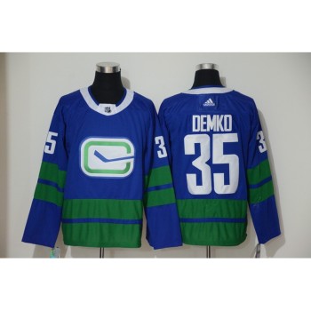 Men's Vancouver Canucks #35 Thatcher Demko Blue Stitched NHL Jersey Men's Vancouver Canucks #35 Thatcher Demko Blue Stitched NHL Jersey