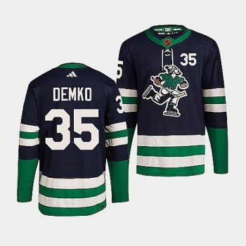 Men's Vancouver Canucks #35 Thatcher Demko Navy 2022 Reverse Retro Stitched Jersey Men's Vancouver Canucks #35 Thatcher Demko Navy 2022 Reverse Retro Stitched Jersey