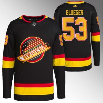 Men's Vancouver Canucks #53 Teddy Blueger Black Retro Stitched Jersey Men's Vancouver Canucks #53 Teddy Blueger Black Retro Stitched Jersey