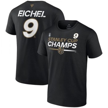 Men's Vegas Golden Knights #9 Jack Eichel Black 2023 Stanley Cup Champions Pro Name & Number T-Shirt Men's Vegas Golden Knights #9 Jack Eichel Black 2023 Stanley Cup Champions Pro Name & Number T-Shirt