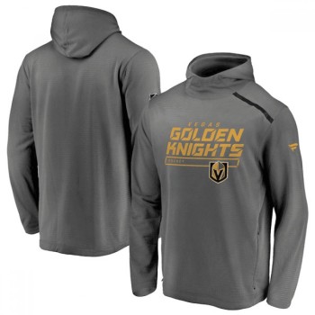 Men's Vegas Golden Knights Branded Gray Pro Rinkside Transitional Pullover Hoodie Men's Vegas Golden Knights Branded Gray Pro Rinkside Transitional Pullover Hoodie