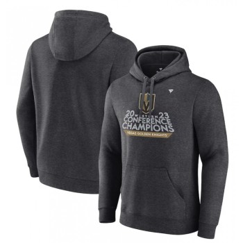 Men's Vegas Golden Knights Heather Charcoal 2023 Western Conference Champions Locker Room Pullover Hoodie Men's Vegas Golden Knights Heather Charcoal 2023 Western Conference Champions Locker Room Pullover Hoodie