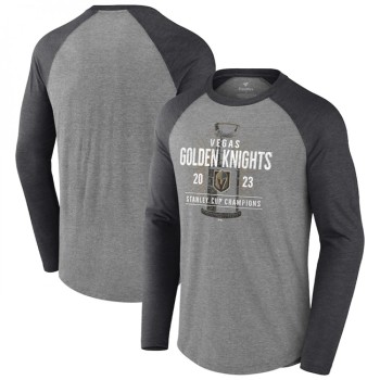 Men's Vegas Golden Knights Heather Gray 2023 Stanley Cup Champions Shootout Long Sleeve Tri-Blend Raglan T-Shirt Men's Vegas Golden Knights Heather Gray 2023 Stanley Cup Champions Shootout Long Sleeve Tri-Blend Raglan T-Shirt