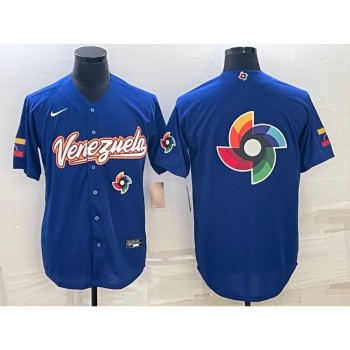 Men's Venezuela Baseball 2023 Royal World Baseball Big Logo With Patch Classic Stitched Jersey Men's Venezuela Baseball 2023 Royal World Baseball Big Logo With Patch Classic Stitched Jersey