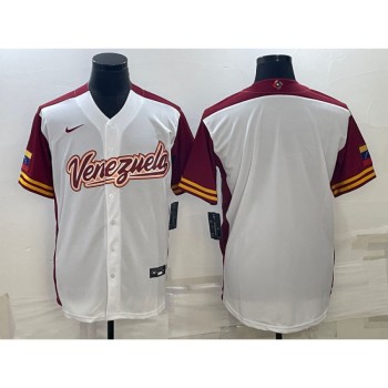 Men's Venezuela Baseball Blank 2023 White World Baseball Classic Stitched Jersey Men's Venezuela Baseball Blank 2023 White World Baseball Classic Stitched Jersey