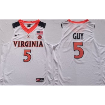 Men's Virginia Cavaliers #5 Kyle Joseph Guy White Stitched Jersey