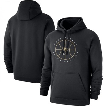 Men's Wake Forest Demon Deacons Black Basketball Icon Club Fleece Pullover Hoodie Men's Wake Forest Demon Deacons Black Basketball Icon Club Fleece Pullover Hoodie