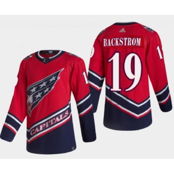 Men's Washington Capitals #19 Nicklas Backstrom 2021 Red Reverse Retro Stitched Jersey Men's Washington Capitals #19 Nicklas Backstrom 2021 Red Reverse Retro Stitched Jersey