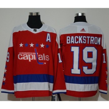 Men's Washington Capitals #19 Nicklas Backstrom Red Stitched NHL Jersey Men's Washington Capitals #19 Nicklas Backstrom Red Stitched NHL Jersey