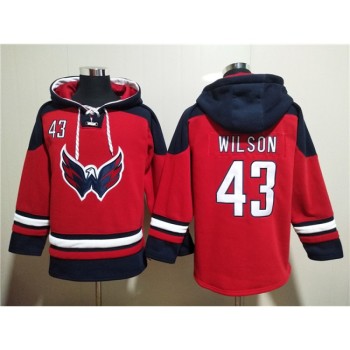 Men's Washington Capitals #43 Tom Wilson Red Ageless Must-Have Lace-Up Pullover Hoodie Men's Washington Capitals #43 Tom Wilson Red Ageless Must-Have Lace-Up Pullover Hoodie