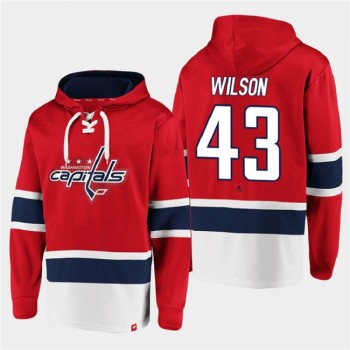 Men's Washington Capitals #43 Tom Wilson Red All Stitched Sweatshirt Hoodie Men's Washington Capitals #43 Tom Wilson Red All Stitched Sweatshirt Hoodie