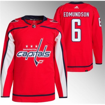 Men's Washington Capitals #6 Joel Edmundson Red Stitched Jersey Men's Washington Capitals #6 Joel Edmundson Red Stitched Jersey