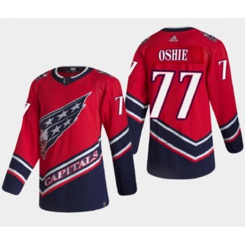 Men's Washington Capitals #77 T.J. Oshie 2021 Red Reverse Retro Stitched Jersey Men's Washington Capitals #77 T.J. Oshie 2021 Red Reverse Retro Stitched Jersey