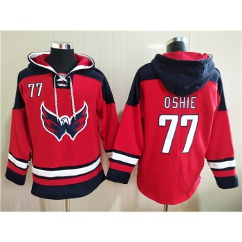 Men's Washington Capitals #77 T.J. Oshie Red Ageless Must-Have Lace-Up Pullover Hoodie Men's Washington Capitals #77 T.J. Oshie Red Ageless Must-Have Lace-Up Pullover Hoodie