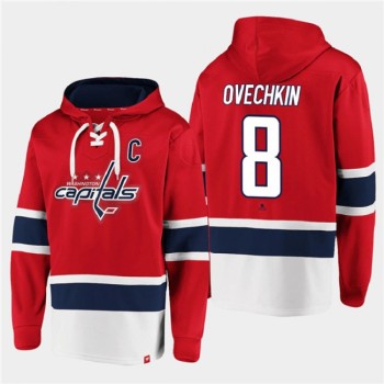 Men's Washington Capitals #8 Alex Ovechkin Red All Stitched Sweatshirt Hoodie Men's Washington Capitals #8 Alex Ovechkin Red All Stitched Sweatshirt Hoodie