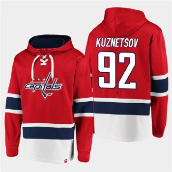 Men's Washington Capitals #92 Evgeny Kuznetsov Red All Stitched Sweatshirt Hoodie Men's Washington Capitals #92 Evgeny Kuznetsov Red All Stitched Sweatshirt Hoodie