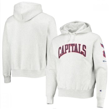 Men's Washington Capitals Champion Gray O&B Capsule II Pullover Hoodie Men's Washington Capitals Champion Gray O&B Capsule II Pullover Hoodie