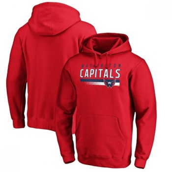 Men's Washington Capitals Red Staggered Stripe Pullover Hoodie Men's Washington Capitals Red Staggered Stripe Pullover Hoodie