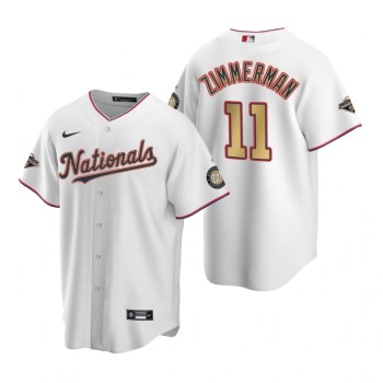 Men's Washington Nationals #11 Ryan Zimmerman White 2020 Gold Program Stitched Championship Jersey Men's Washington Nationals #11 Ryan Zimmerman White 2020 Gold Program Stitched Championship Jersey