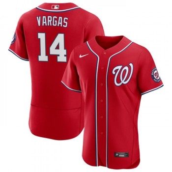 Men's Washington Nationals #14 ildemaro Vargas Red Flex Base Stitched MLB Jersey Men's Washington Nationals #14 ildemaro Vargas Red Flex Base Stitched MLB Jersey