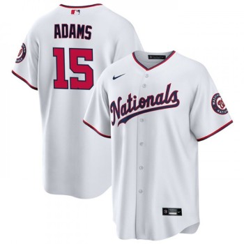 Men's Washington Nationals #15 Riley Adams White Cool Base Stitched Baseball Jersey Men's Washington Nationals #15 Riley Adams White Cool Base Stitched Baseball Jersey