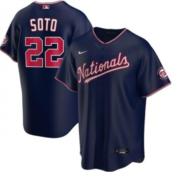 Men's Washington Nationals #22 Juan Soto Navy Cool Base Stitched Jersey Men's Washington Nationals #22 Juan Soto Navy Cool Base Stitched Jersey