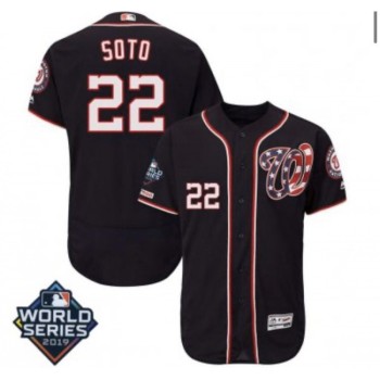 Men's Washington Nationals #22 Juan Soto Navy Flex Base Stitched MLB Jersey Men's Washington Nationals #22 Juan Soto Navy Flex Base Stitched MLB Jersey