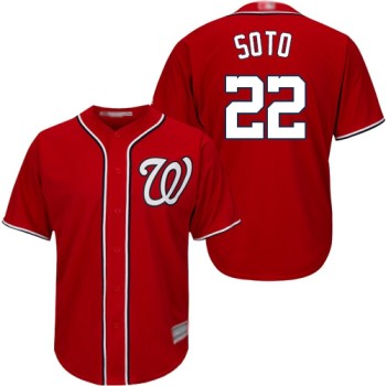 Men's Washington Nationals #22 Juan Soto Red Cool Base Stitched MLB Jersey Men's Washington Nationals #22 Juan Soto Red Cool Base Stitched MLB Jersey