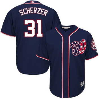 Men's Washington Nationals #31 Max Scherzer Navy Cool Base Stitched MLB Jersey Men's Washington Nationals #31 Max Scherzer Navy Cool Base Stitched MLB Jersey