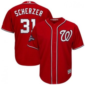 Men's Washington Nationals #31 Max Scherzer Red Cool Base Stitched MLB Jersey Men's Washington Nationals #31 Max Scherzer Red Cool Base Stitched MLB Jersey