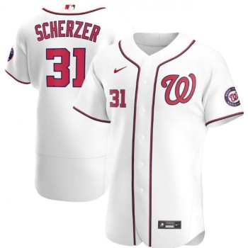 Men's Washington Nationals #31 Max Scherzer White Flex Base Stitched Jersey Men's Washington Nationals #31 Max Scherzer White Flex Base Stitched Jersey