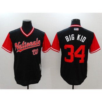 Men's Washington Nationals #34 Big Kid Navy Stitched Jersey Men's Washington Nationals #34 Big Kid Navy Stitched Jersey