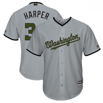 Men's Washington Nationals #34 Bryce Harper Gray 2018 Memorial Day Cool Base Stitched MLB Jersey Men's Washington Nationals #34 Bryce Harper Gray 2018 Memorial Day Cool Base Stitched MLB Jersey