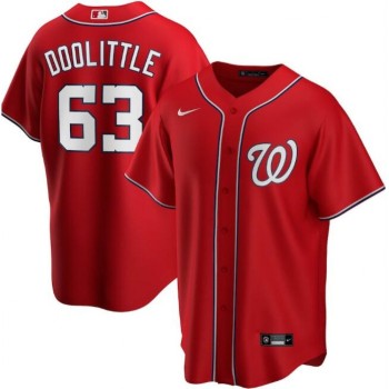 Men's Washington Nationals #63 Sean Doolittle Red Cool Base Stitched Jersey Men's Washington Nationals #63 Sean Doolittle Red Cool Base Stitched Jersey