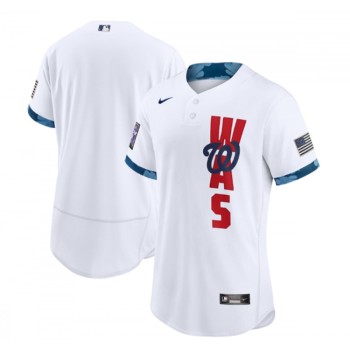Men's Washington Nationals Blank 2021 White All-Star Flex Base Stitched MLB Jersey Men's Washington Nationals Blank 2021 White All-Star Flex Base Stitched MLB Jersey